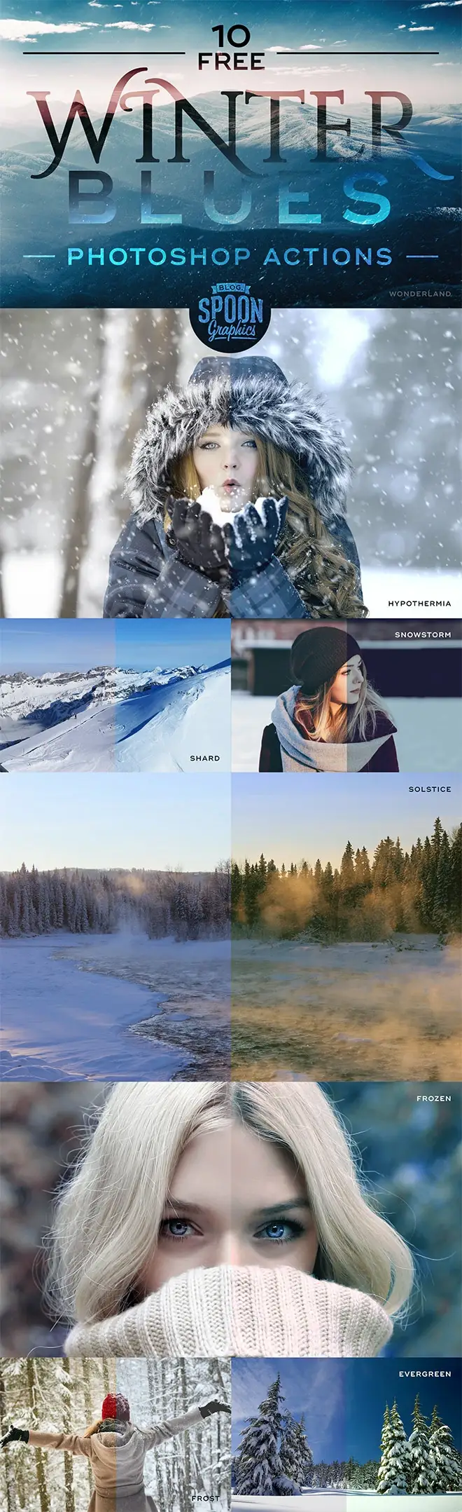 10 个适用于 Adob​​e Photoshop 的冬季蓝调照片效果